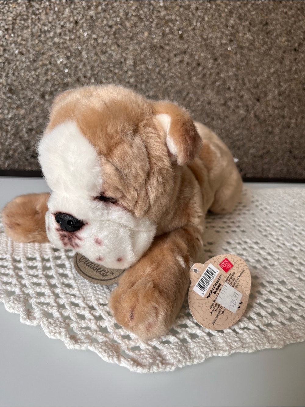 Russ Plush Puppy Dog Stuffed Animal - Tan and White yomiko classics bulldog